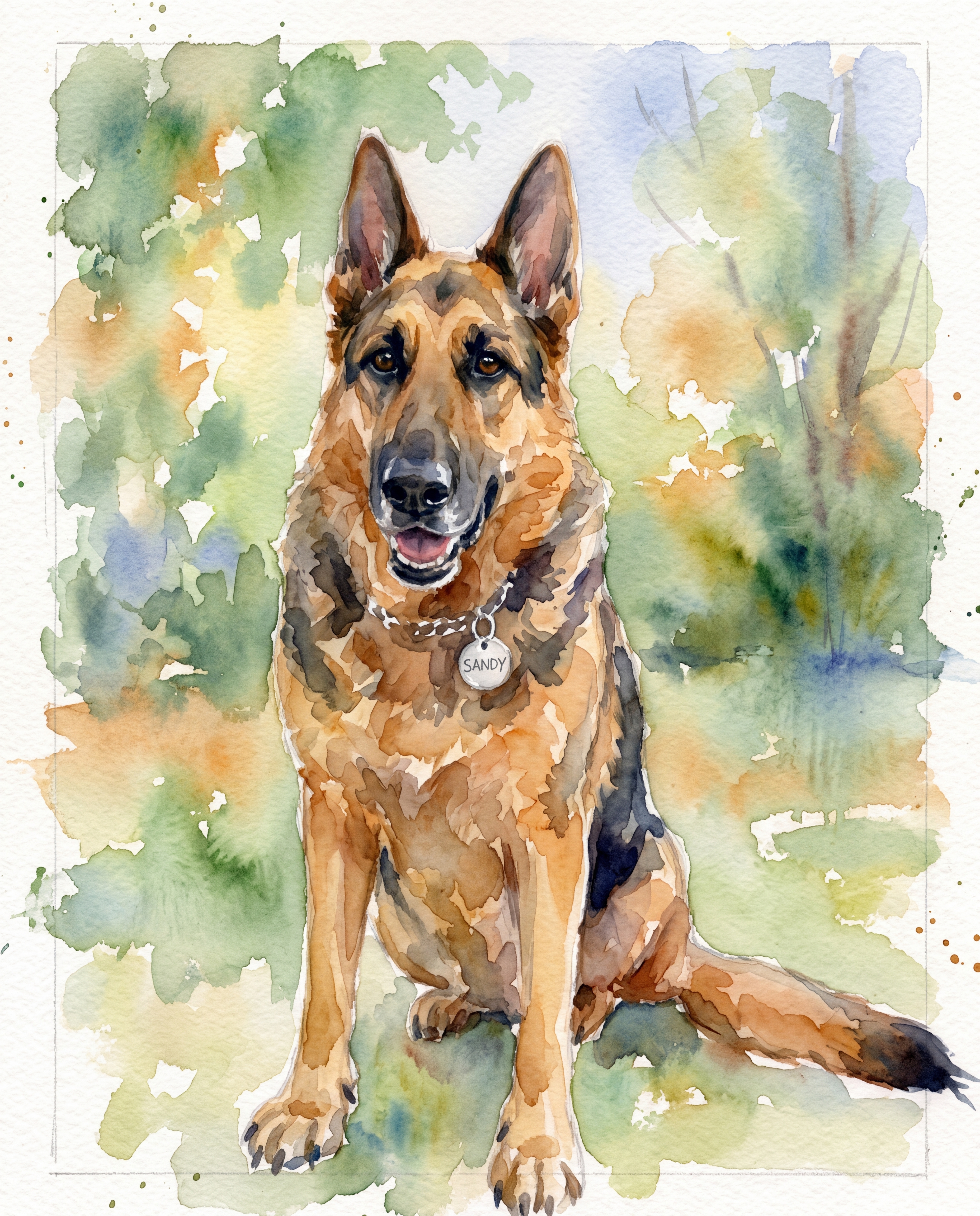 Sandy in watercolor style